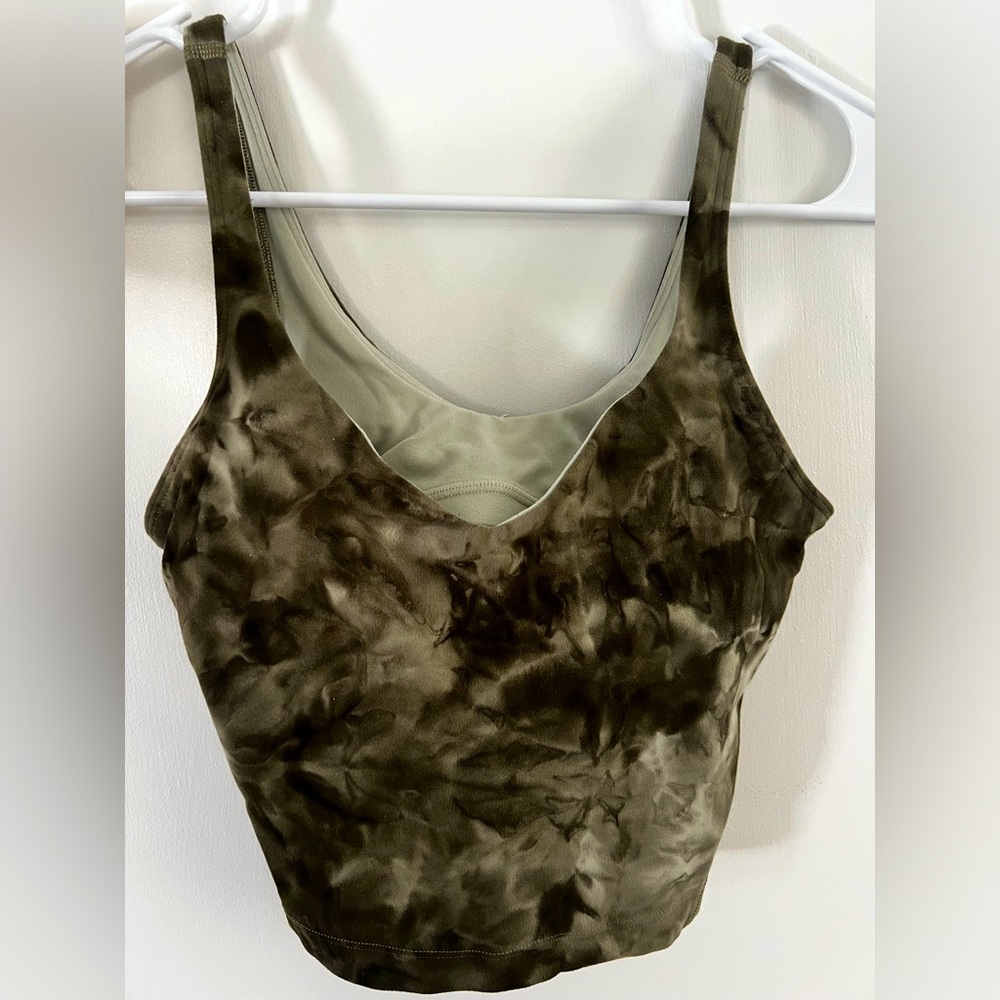 Lululemon Align tank. Size 4 diamond dye light sage medium olive/ dark olive.
